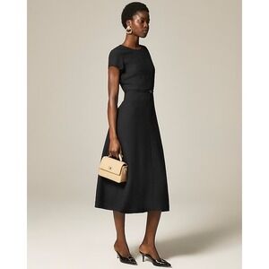 J.Crew Mathilde dress in luster canvas Size 14 Black NWT